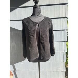 Alfani Women's‎ Black Open Front One Button Ribbed Cardigan Size Medium!